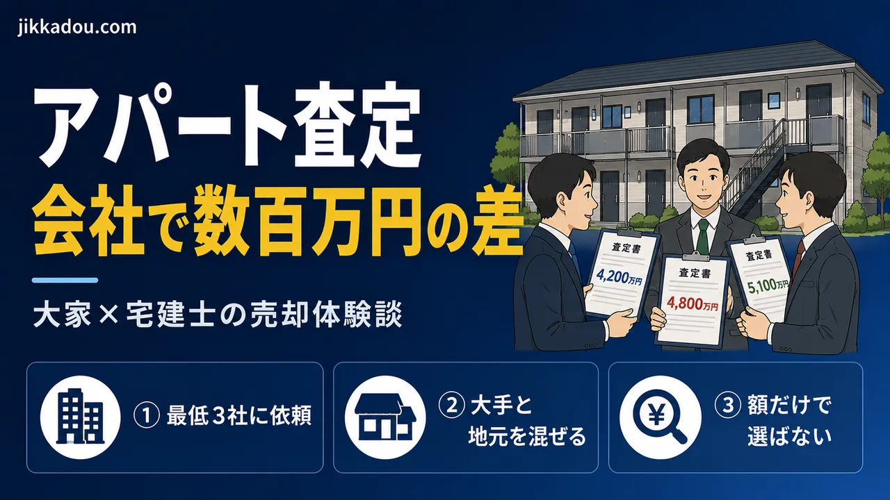 アパート売却で査定を複数社に出したら数百万円の差があった——大家・宅建士の体験談