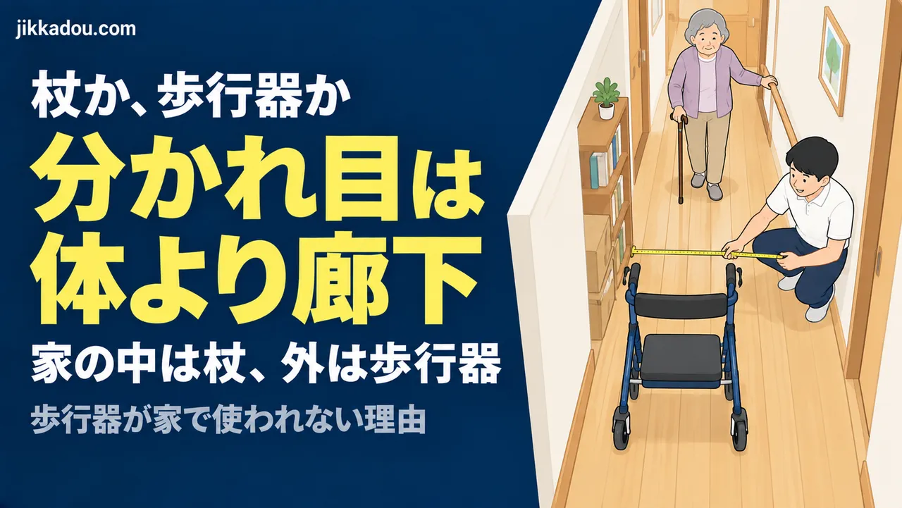 歩行器は家の中で使えるか——杖との分かれ目は体より廊下で決まる