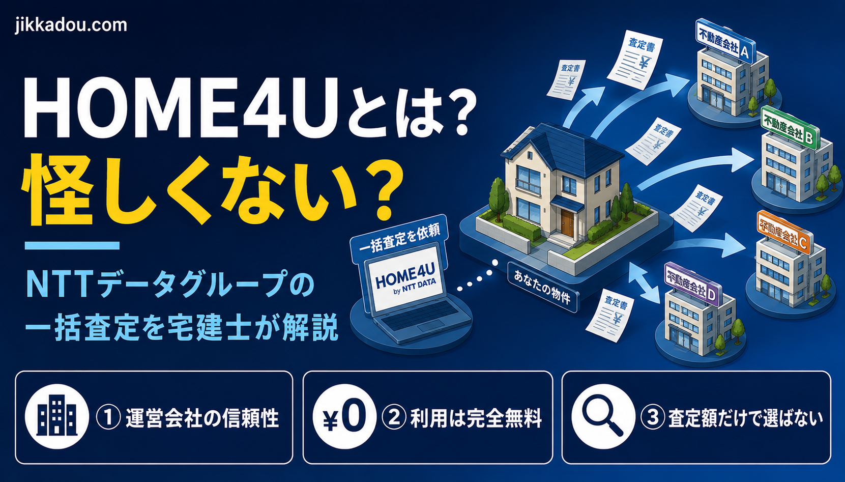 HOME4U（ホームフォーユー）とは？——NTTデータグループの不動産一括査定を宅建士大家がわかりやすく解説
