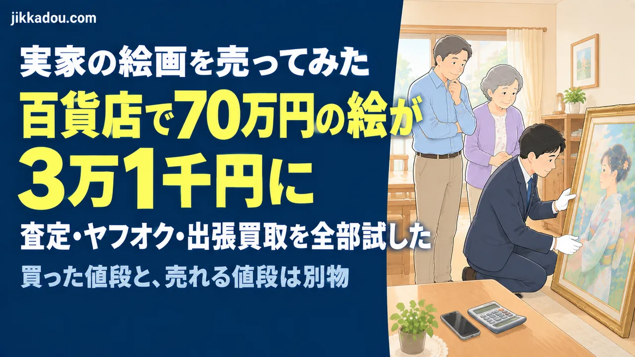実家の絵画を売った——百貨店で70万円の絵が3万1千円に