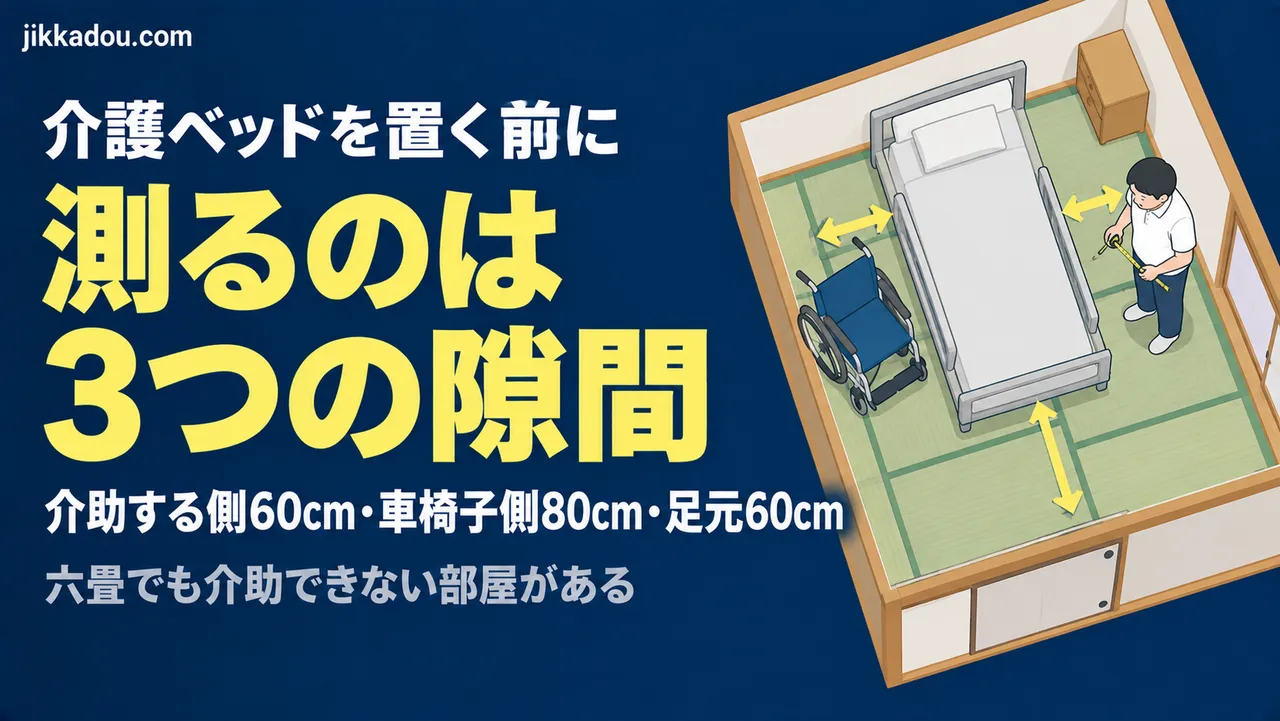 介護ベッドを置く前に測る3つの隙間——六畳でも介助できない部屋