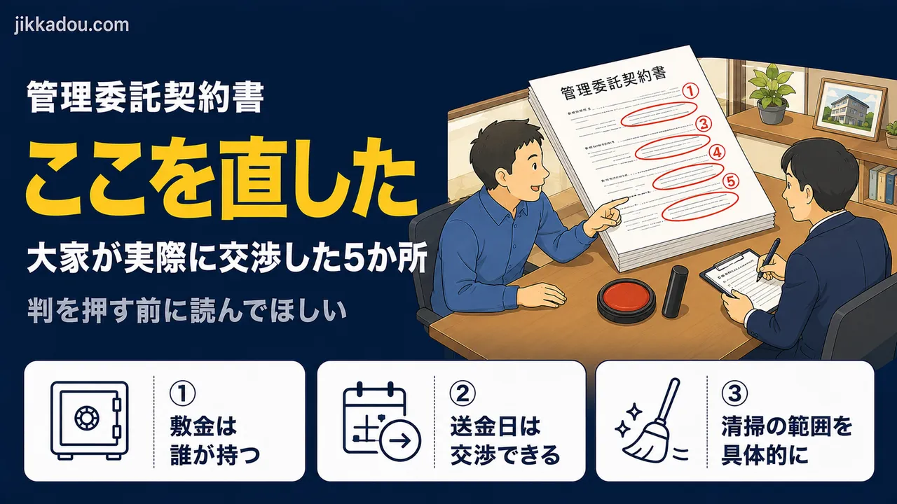 管理委託契約書のどこを見るか——大家が実際に直してもらった5か所