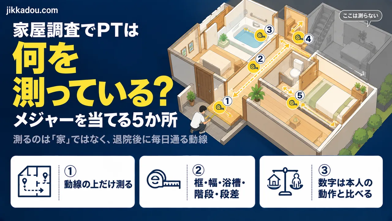 家屋調査でPTは何を測るのか——5か所と、数字の意味