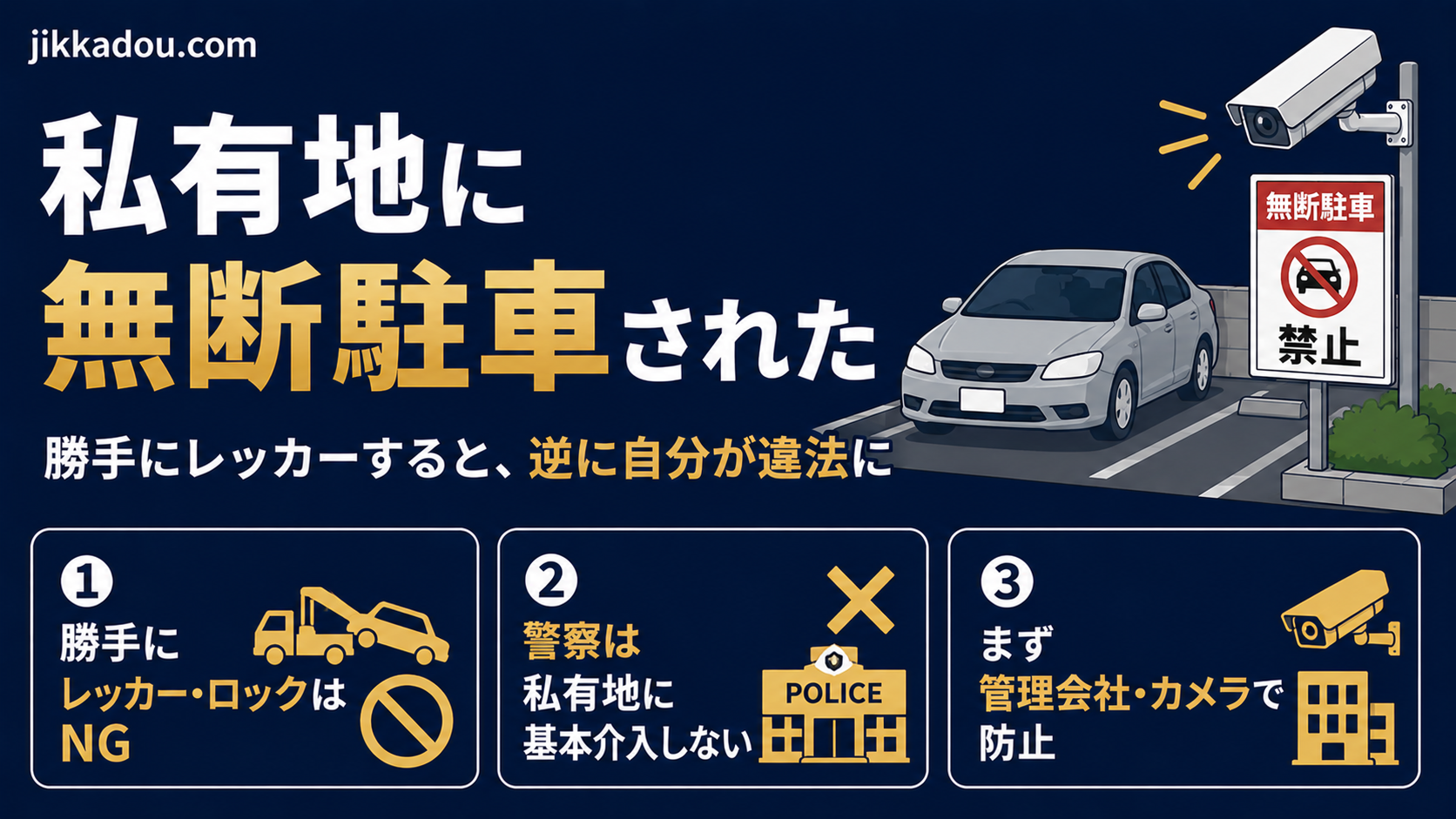 私有地に無断駐車された——勝手にレッカーできない理由と、大家ができる現実的な対処