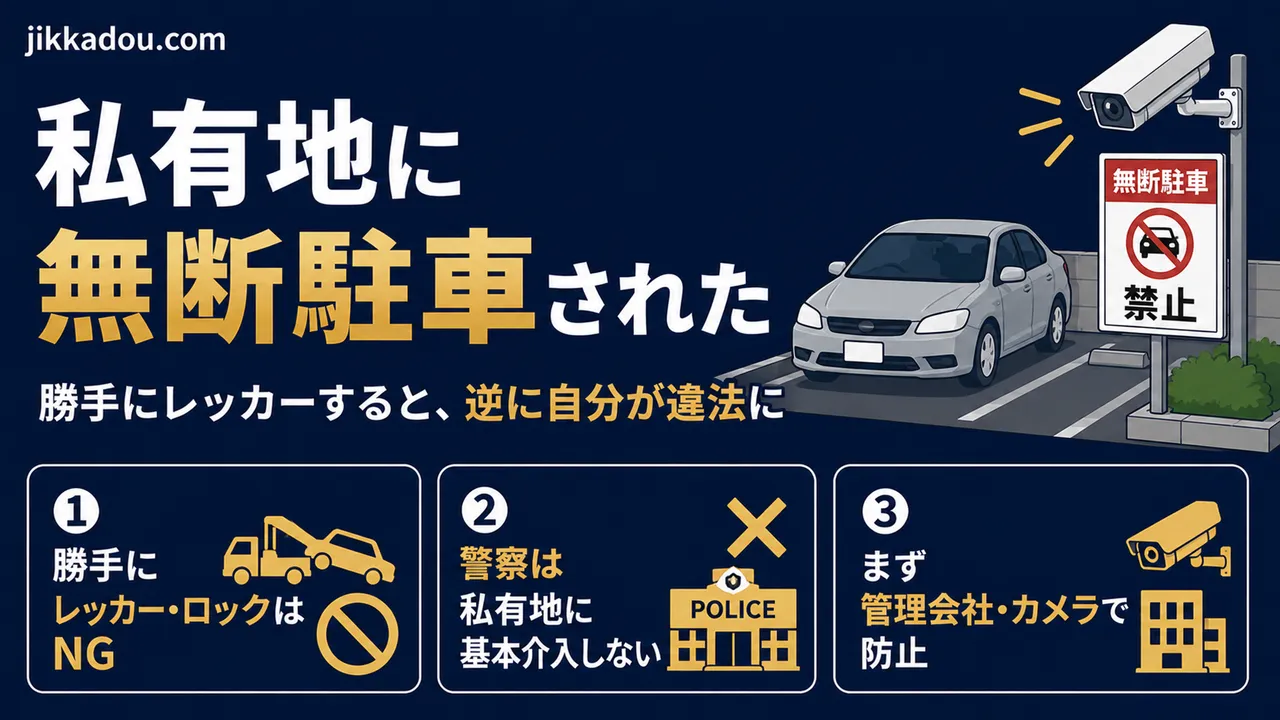 無断駐車をレッカー移動できる？——自分でやると違法になります