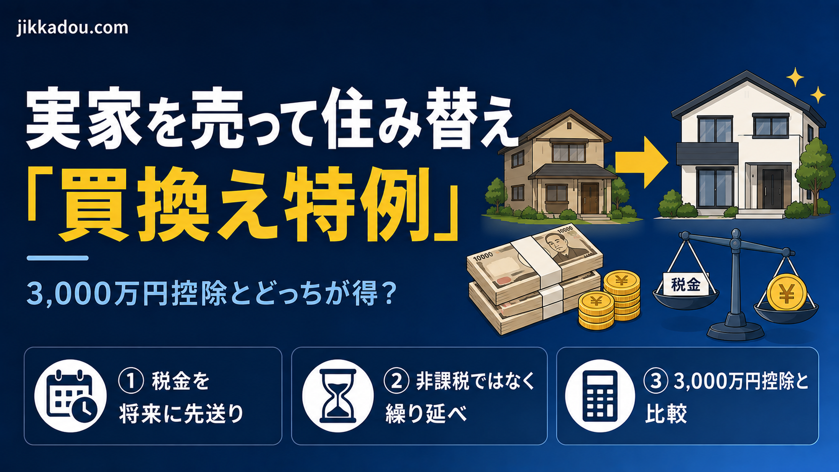 実家を売って住み替えるなら知っておきたい「買換え特例」——3,000万円控除とどっちが得？