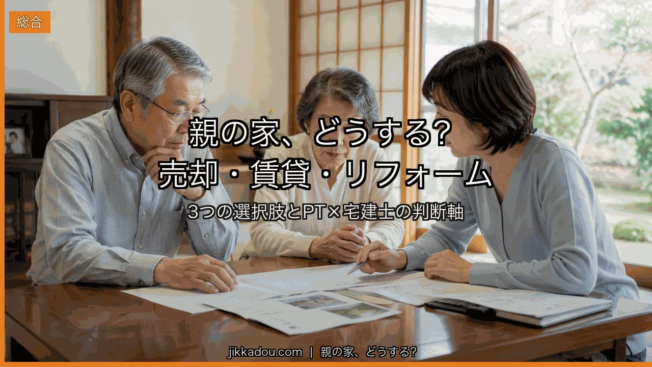 親の家、リフォーム・売却・賃貸どれが正解？PT × 宅建士が判断軸を解説