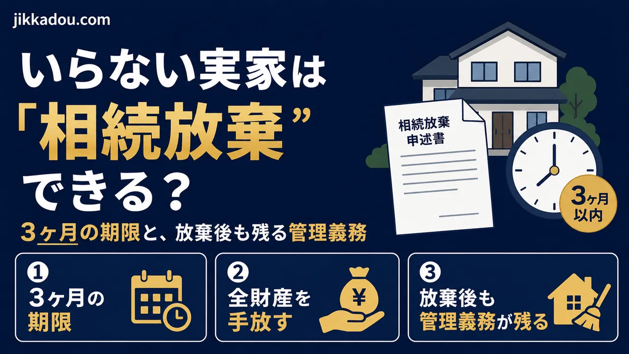 相続放棄のデメリットとやり方——3ヶ月の期限と管理義務の落とし穴