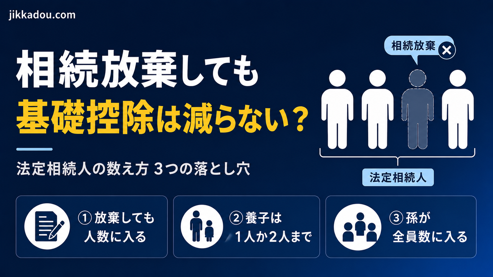 相続放棄しても基礎控除は減らない——「法定相続人の数」の数え方、3つの落とし穴