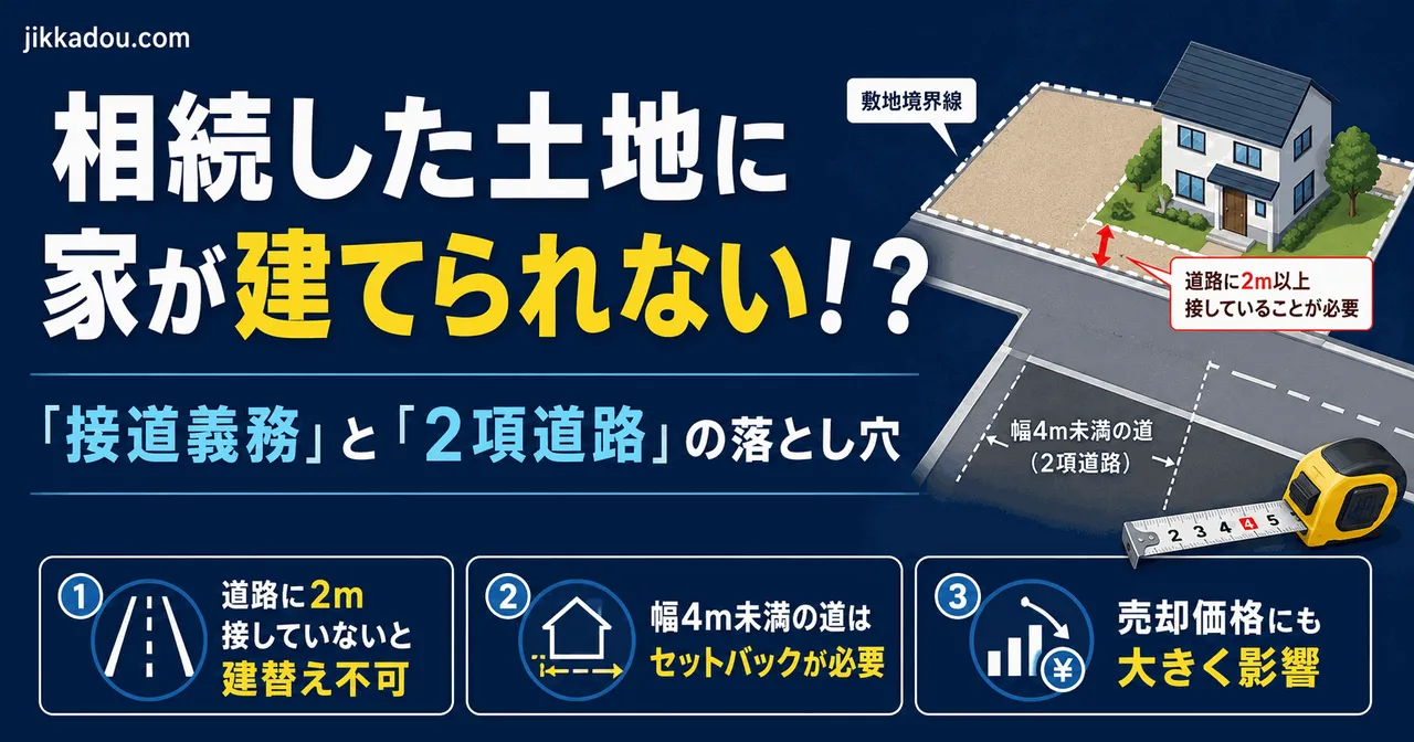 相続した土地に家が建てられない！？——道路との関係を知らないと売却も建替えもできない話