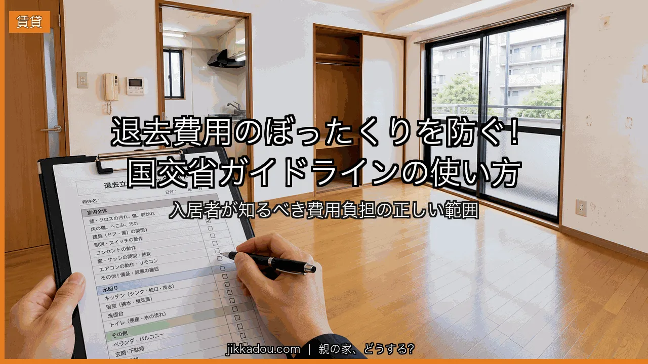 退去費用のぼったくりを防ぐ——国交省ガイドラインの使い方