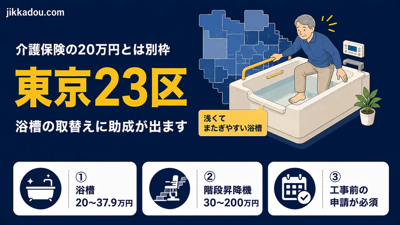 【東京23区一覧】介護保険とは別の高齢者住宅改修助成